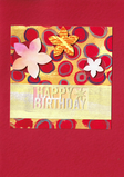 Karte zum Geburtstag  "Blumen" rot
