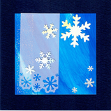Karte zu Weihnachten "Schneeflocken" nachtblau