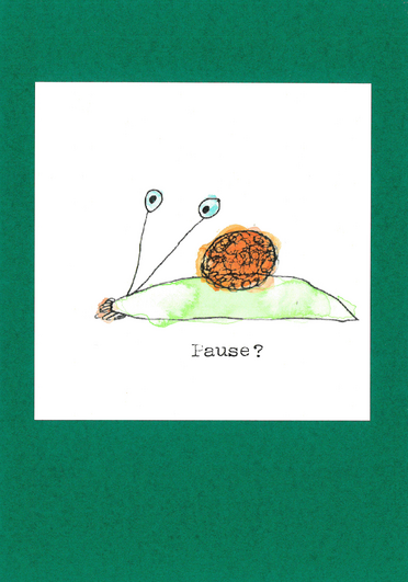 Karte "fr&ouml;hliche Tiere, Pause" gr&uuml;n