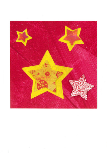 Karte zu Weihnachten "goldener Sternenhimmel" weiss