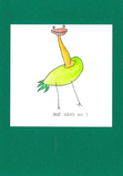 Karte "fr&ouml;hliche Tiere, Ruf mich an" gr&uuml;n