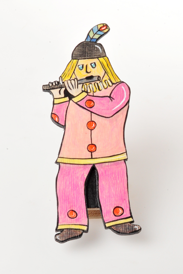 Fasnachtszettelhalter Pierrot rosa