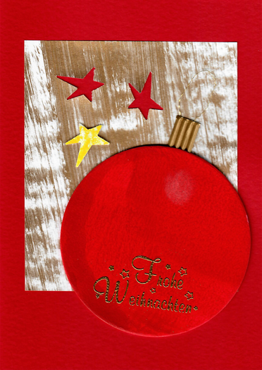 Karte zu Weihnachten "Kugel" rot