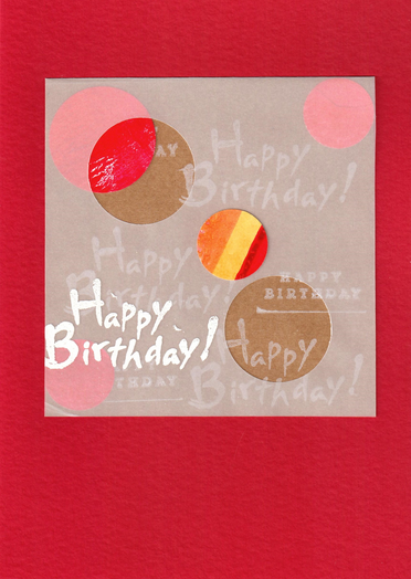 Karte zum Geburtstag "Kreise" rot