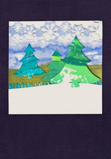 Karte zu Weihnachten "Tannenwald" nachtblau