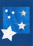 Karte zu Weihnachten "Sternenhimmel" marineblau